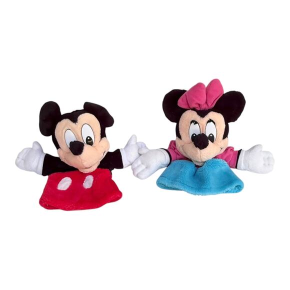 Disney Minnie Mickey Mouse Hand Puppets Mattel Arcotoys Plush Stuffed Animals - Picture 3 of 8